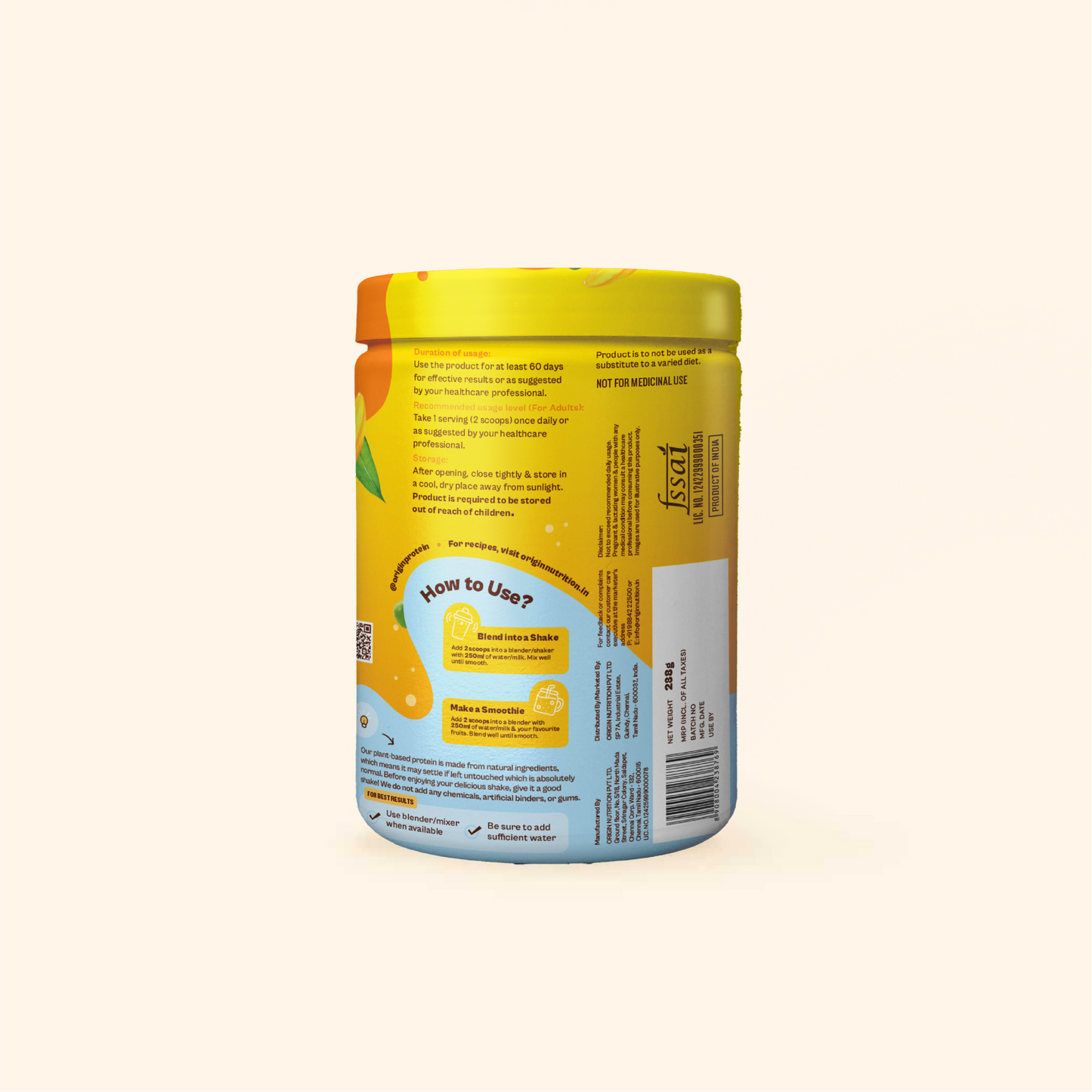Daily Plant Protein Powder - Mango Mania (Jar)