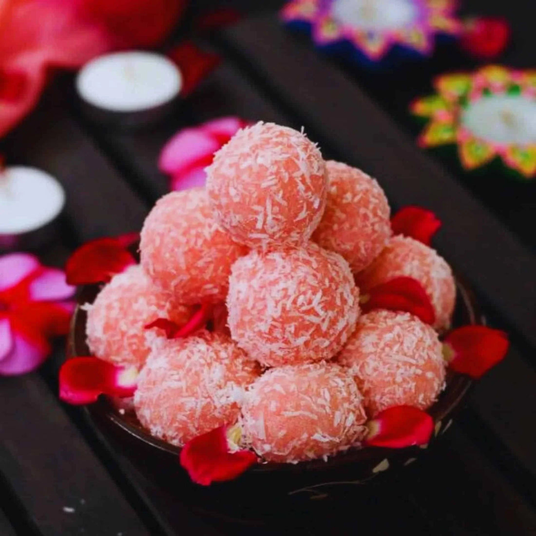 Strawberry Coconut Laddoo