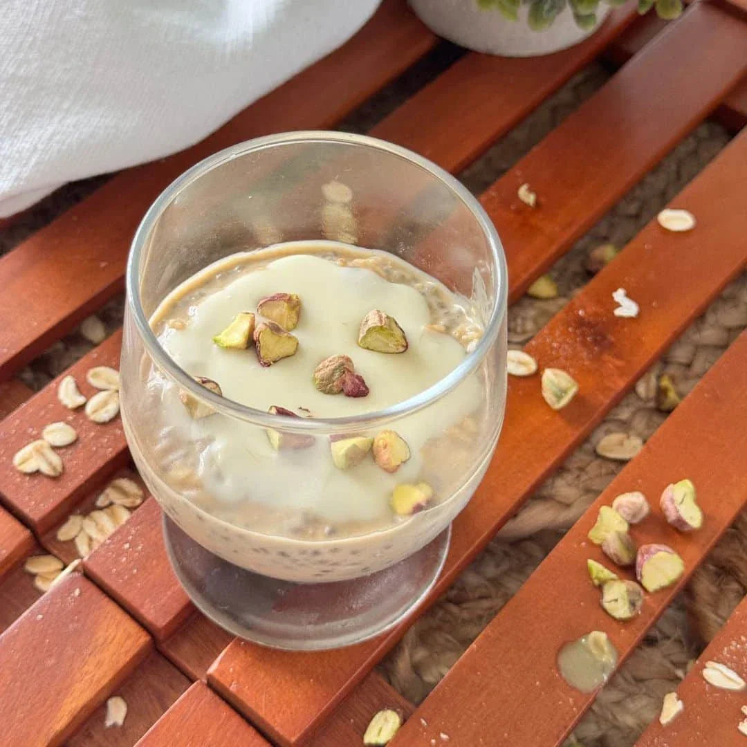 High Protein Pistachio Overnight Oats