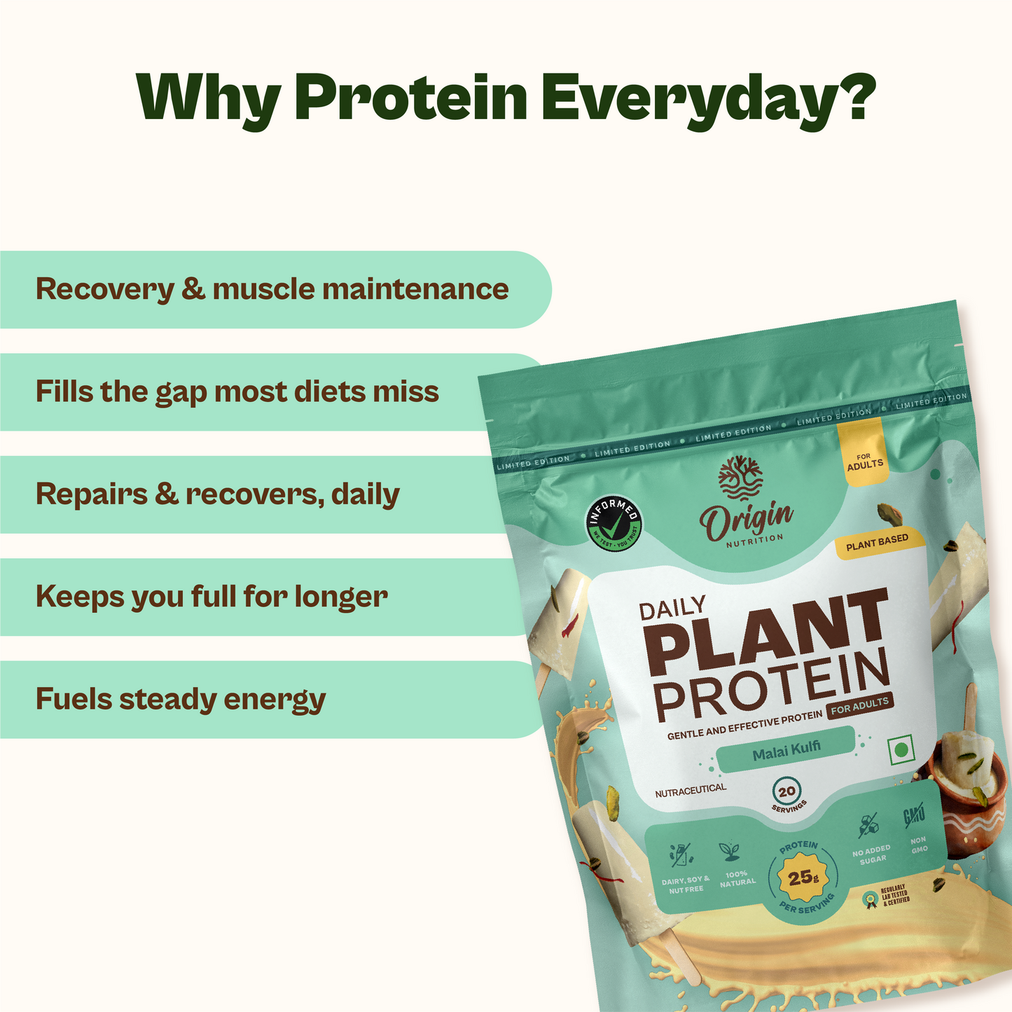 Daily Plant Protein Malai Kulfi &  Fibre + Greens Combo