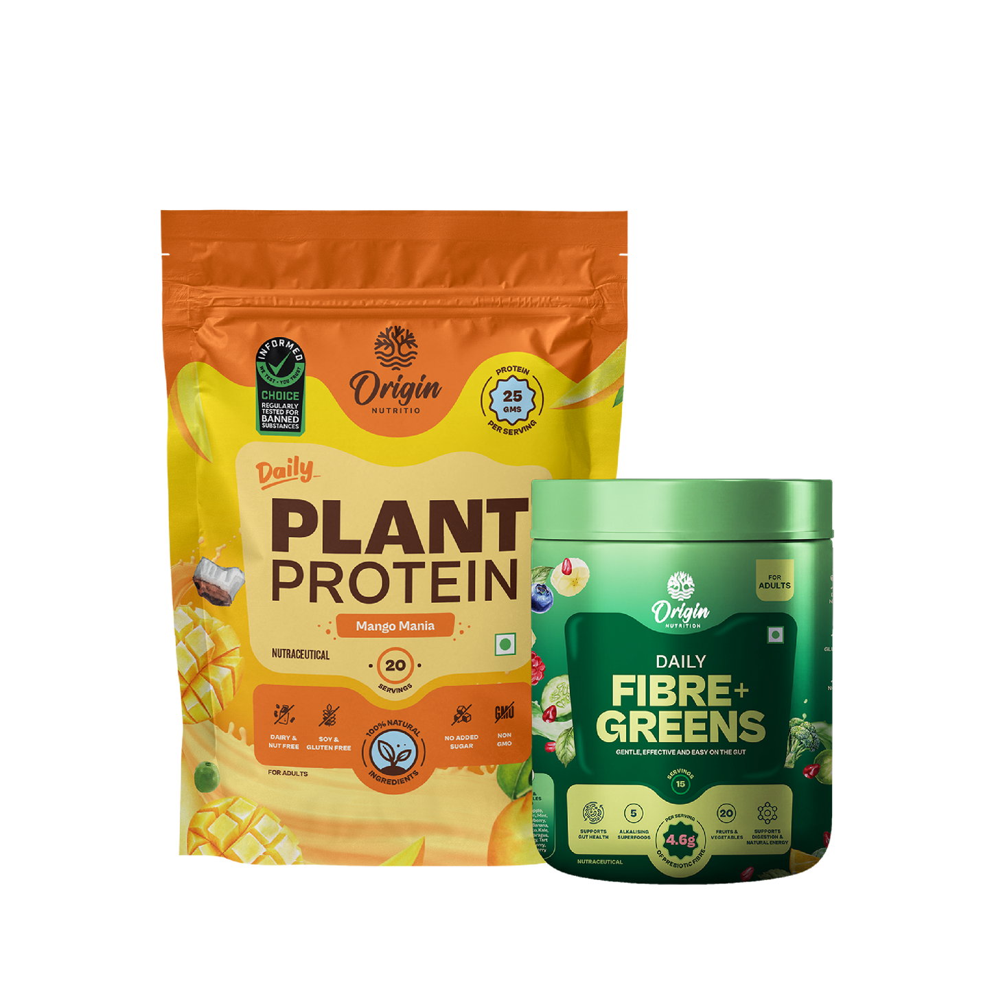 Daily Plant Protein Mango Mania & Fibre + Greens Combo
