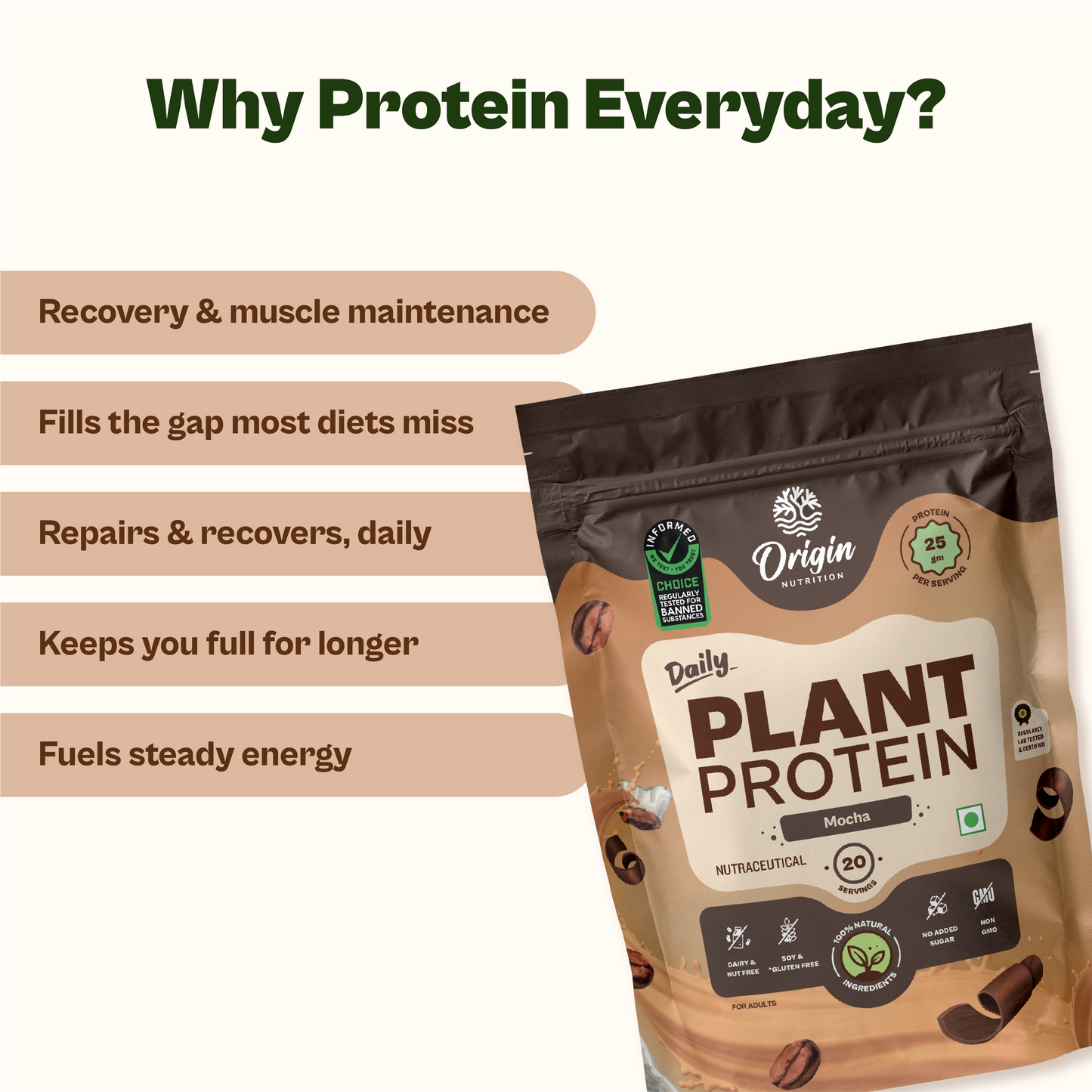 Daily Plant Protein Mocha & Fibre + Greens Combo