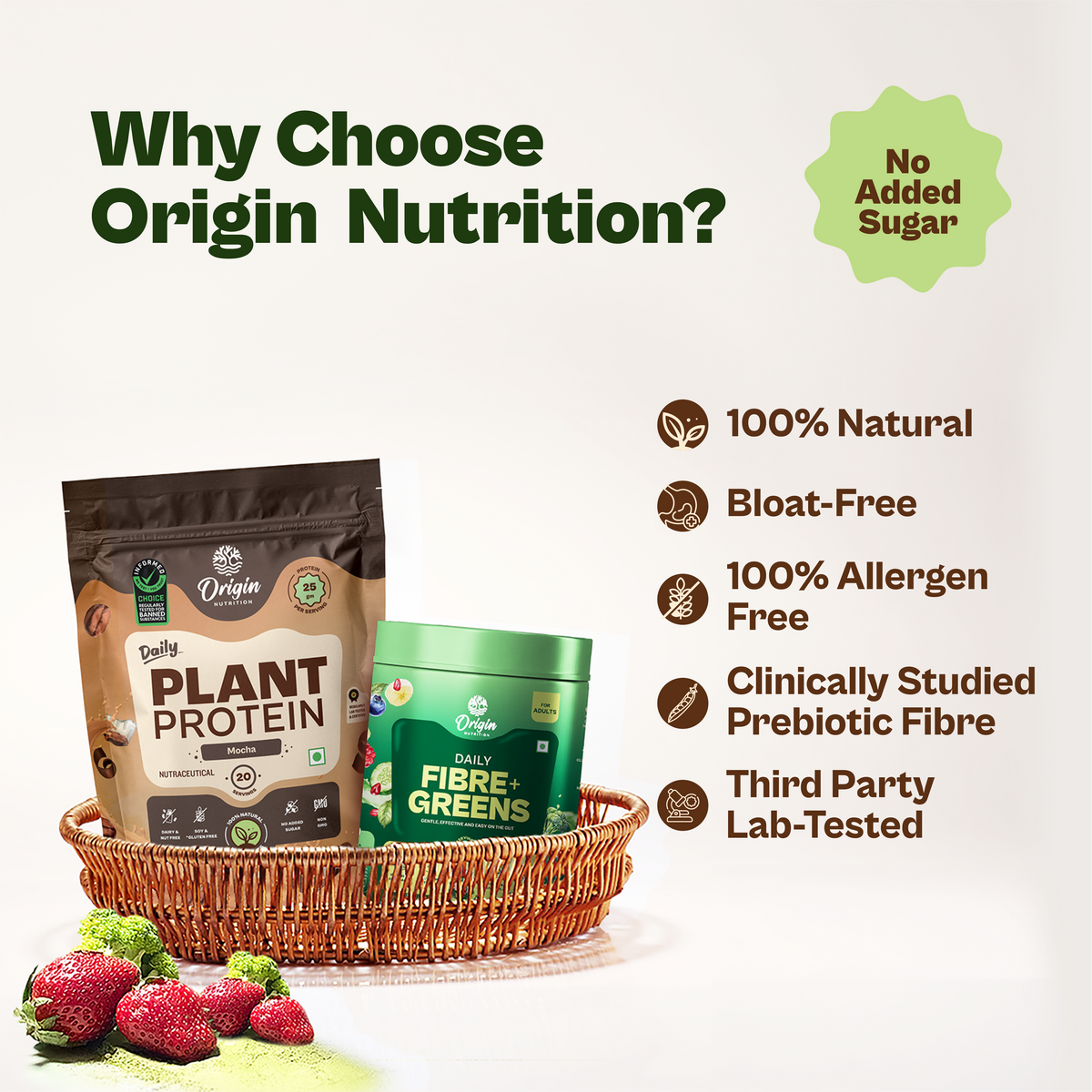 Daily Plant Protein Mocha & Fibre + Greens Combo