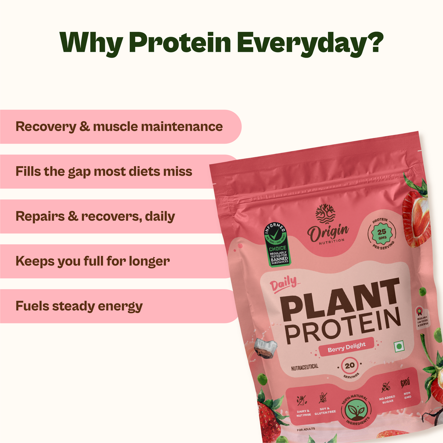 Daily Plant Protein Strawberry Delight & Fibre + Greens Combo