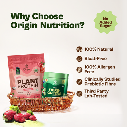 Daily Plant Protein Strawberry Delight & Fibre + Greens Combo