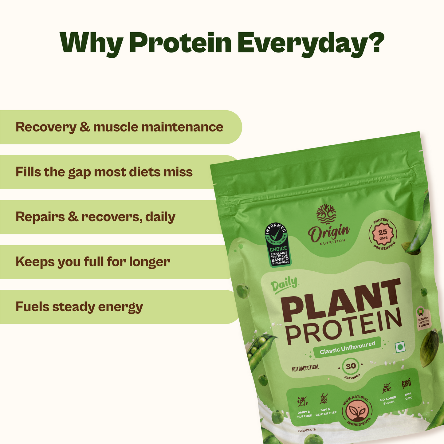 Daily Plant Protein Classic Unflavoured & Fibre + Greens Combo