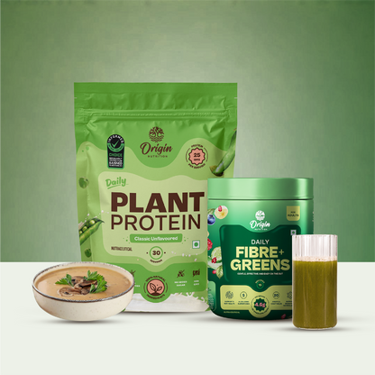 Daily Plant Protein Classic Unflavoured & Fibre + Greens Combo