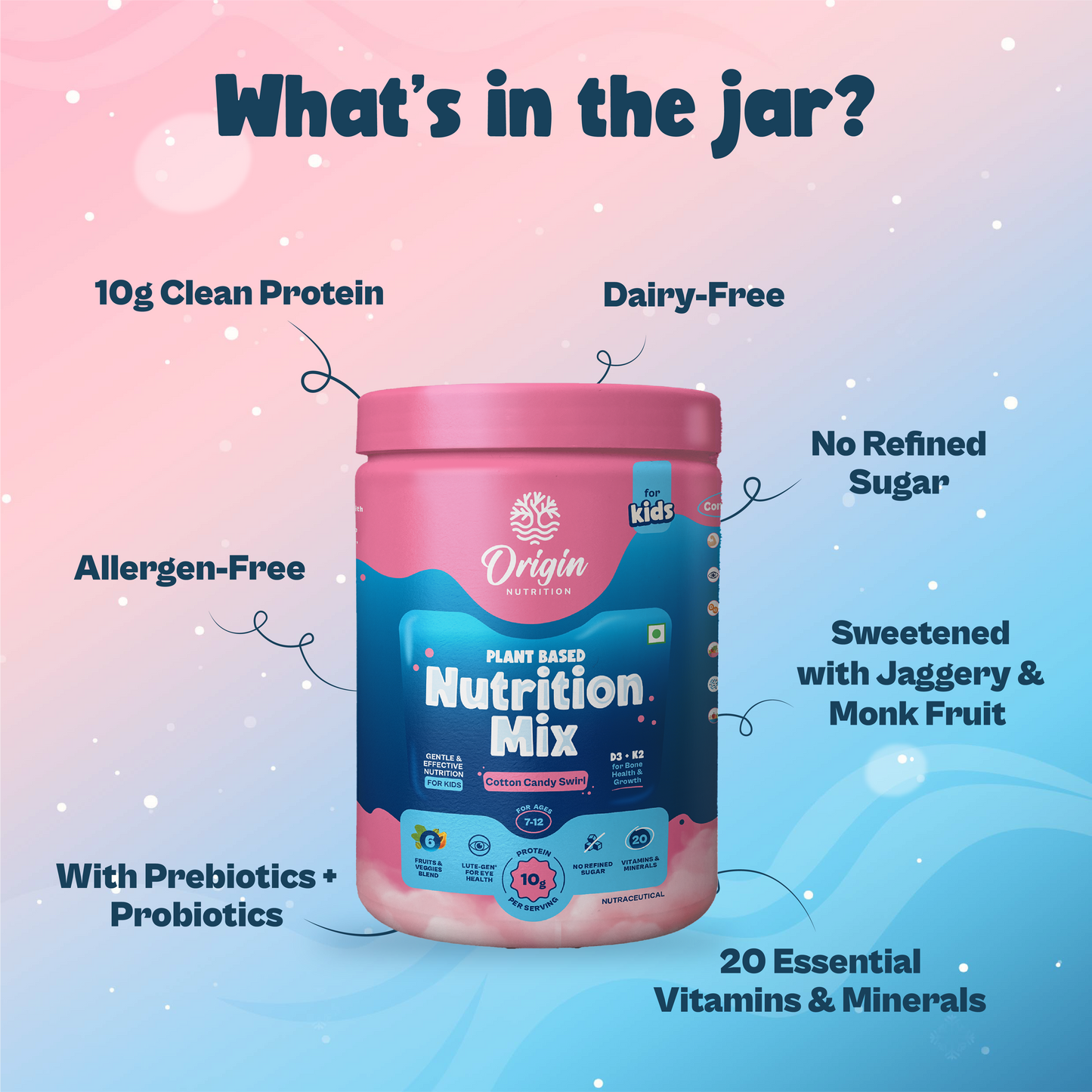 Kids Nutrition Mix - Cotton Candy Swirl (ages 7-12)