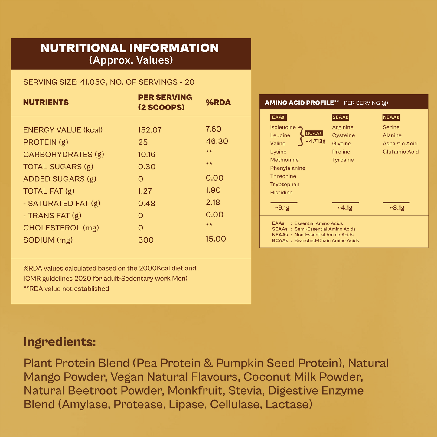 Daily Plant Protein Powder - Mango Mania