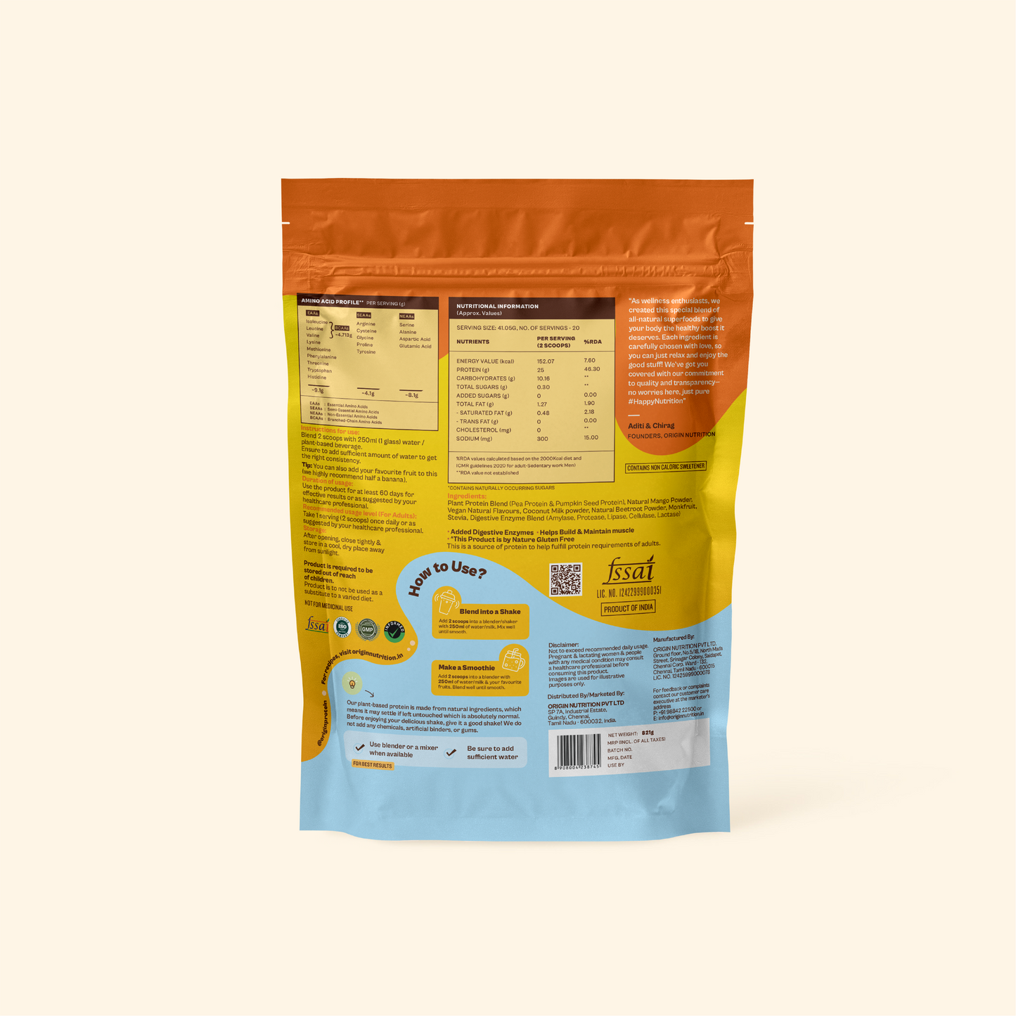 Daily Plant Protein Powder - Mango Mania