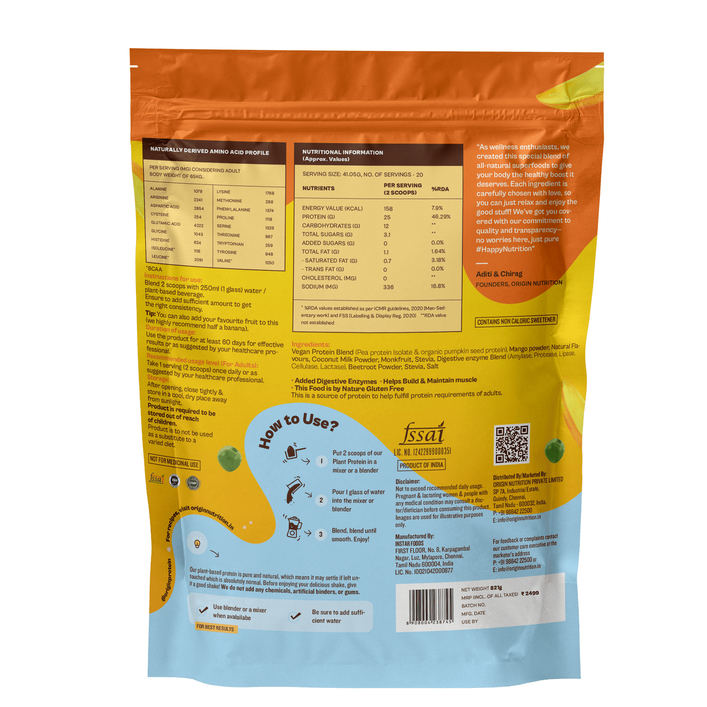 Daily Plant Protein Powder - Mango Mania