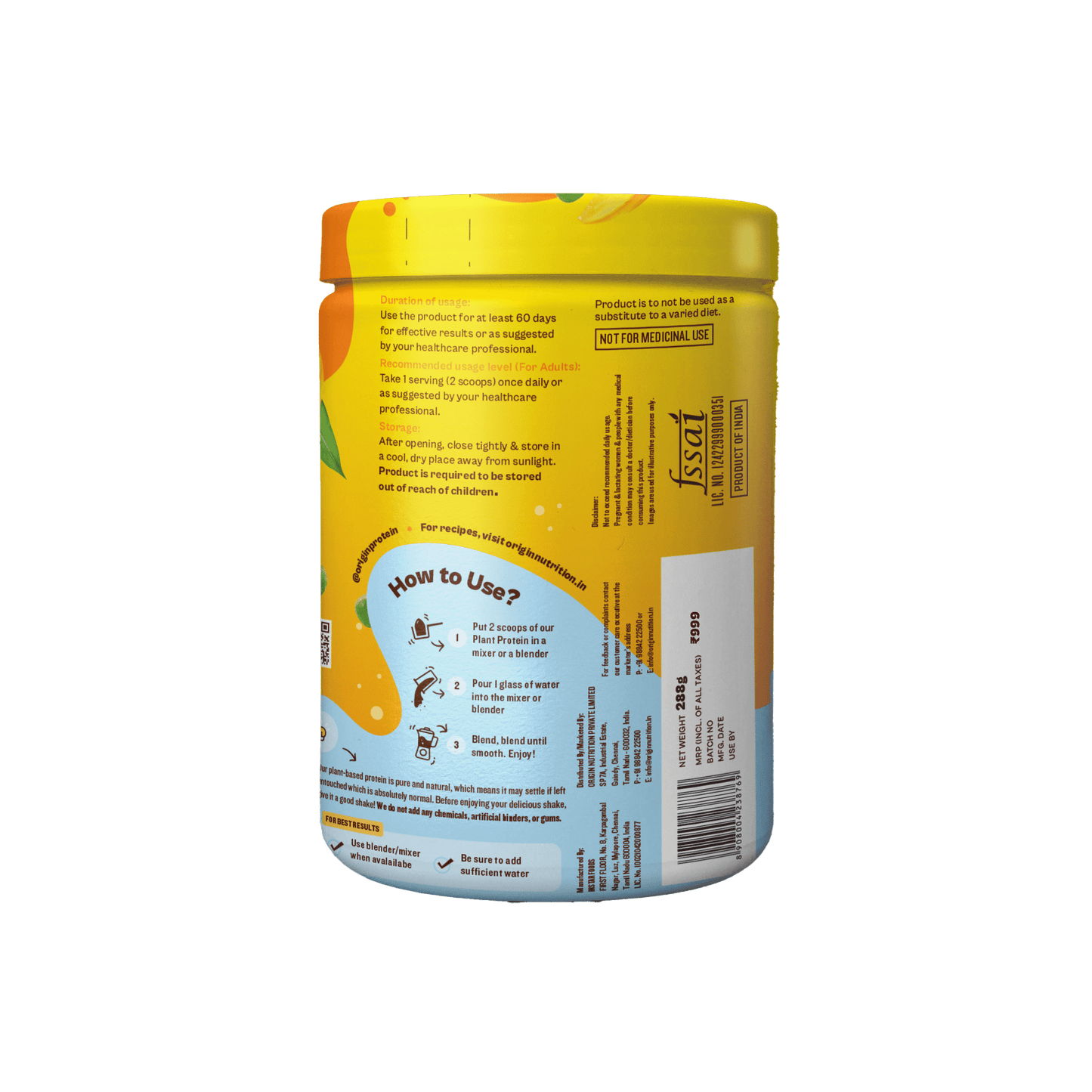 Daily Plant Protein Powder - Mango Mania (Jar)