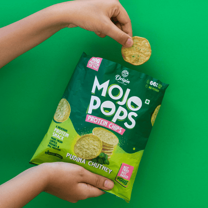 Mojo Pops Protein Chips - Pudina Chutney (Pack of 6)