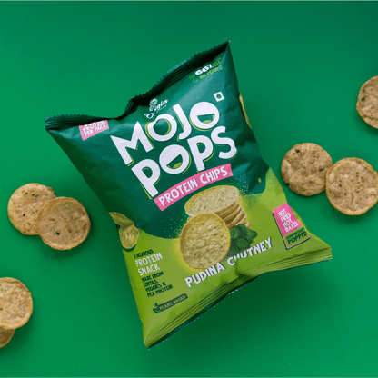 Mojo Pops Protein Chips - Pudina Chutney (Pack of 6)