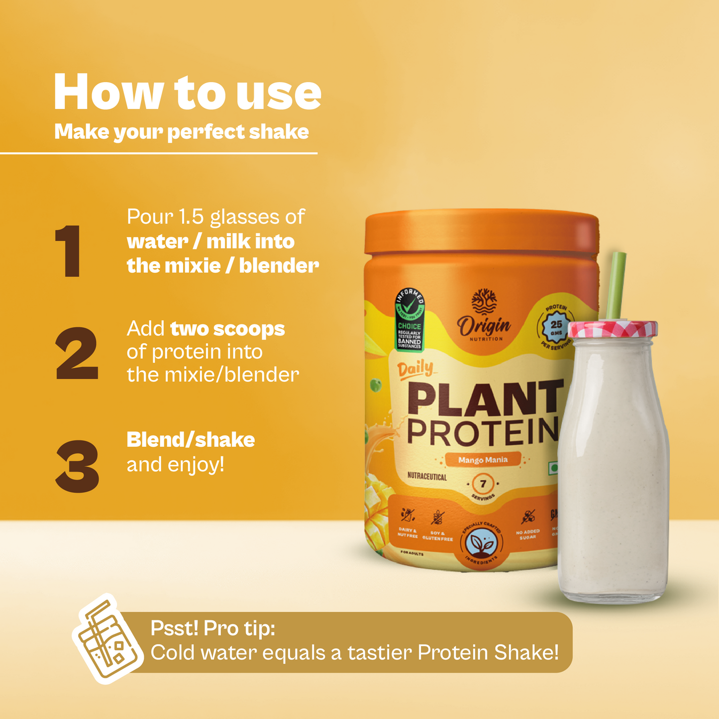 Daily Plant Protein Powder - Mango Mania (Jar)