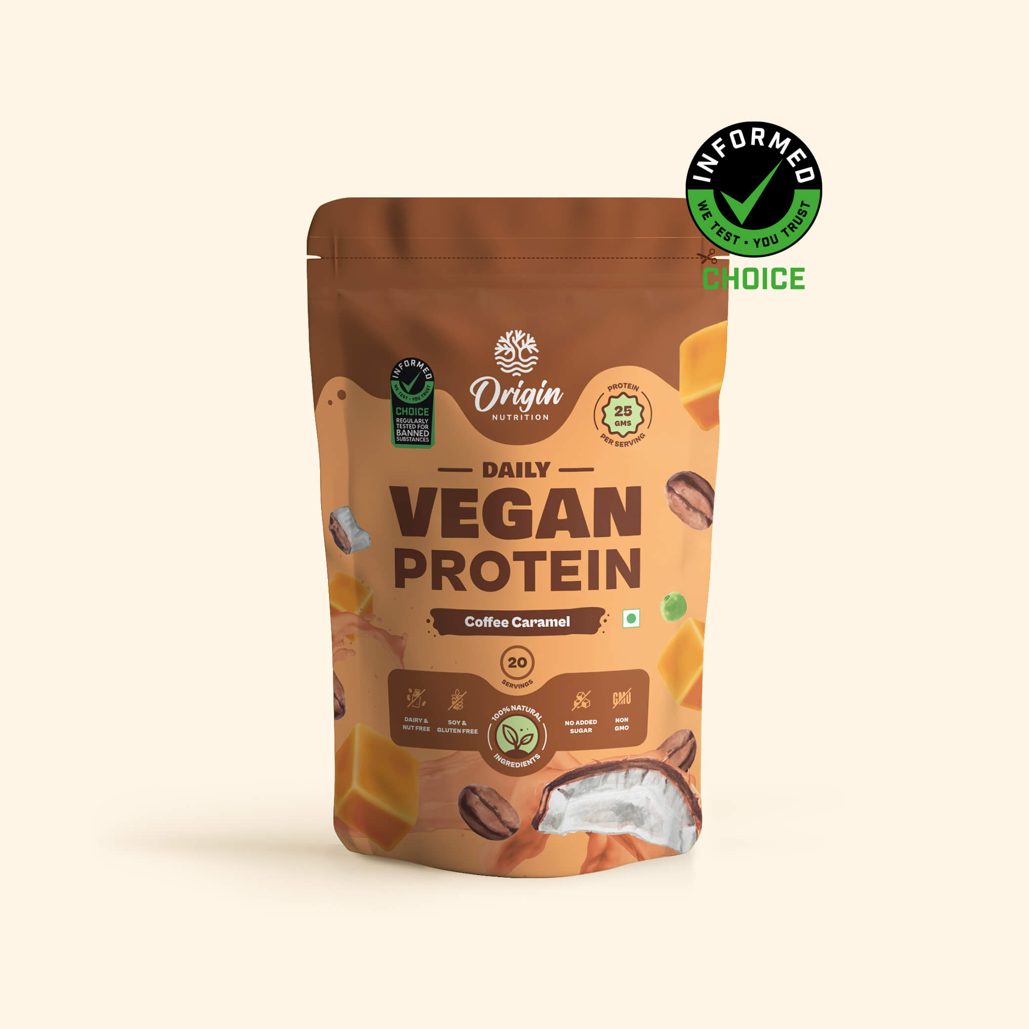 indsats amerikansk dollar Diverse Daily Vegan Plant Protein Powder - Coffee Caramel - Origin Nutrition